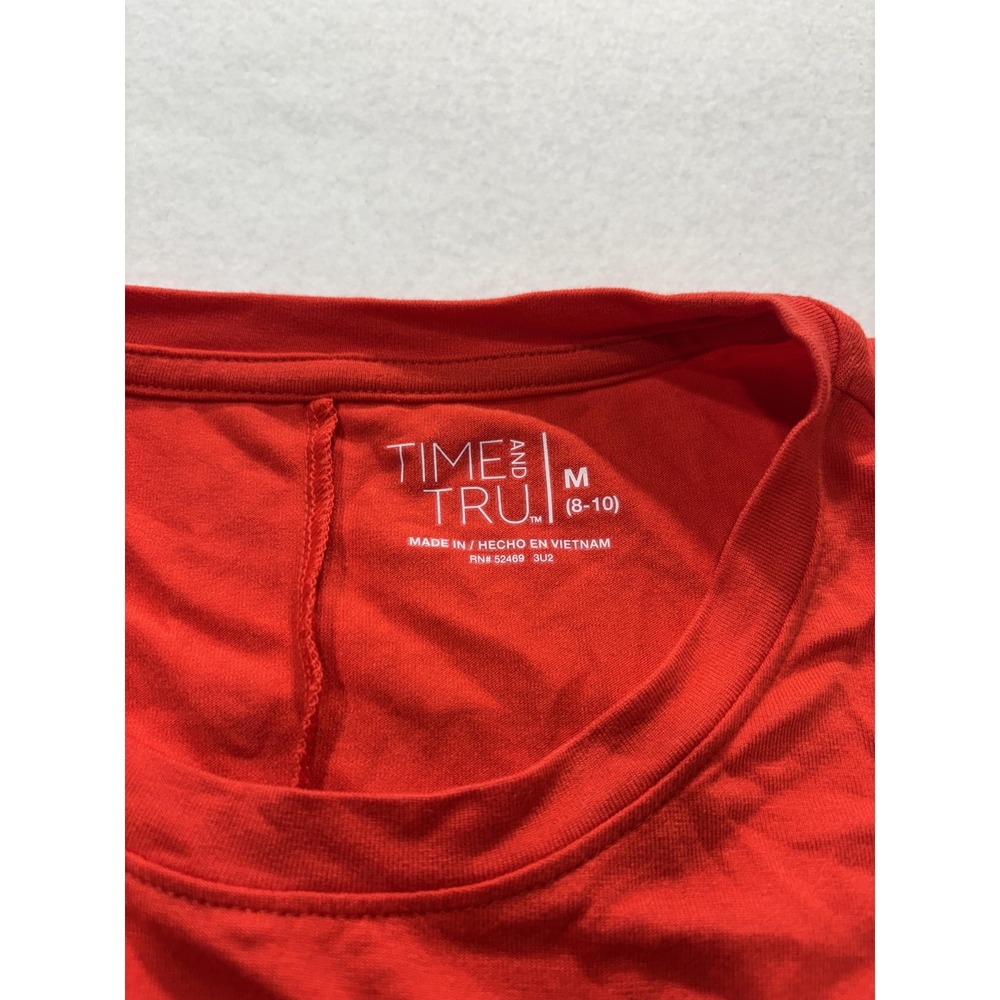 Time And Tru Tank Dress Womens Medium Red Crew Neck Sleeveless Stretch Jersey - Picture 3 of 9